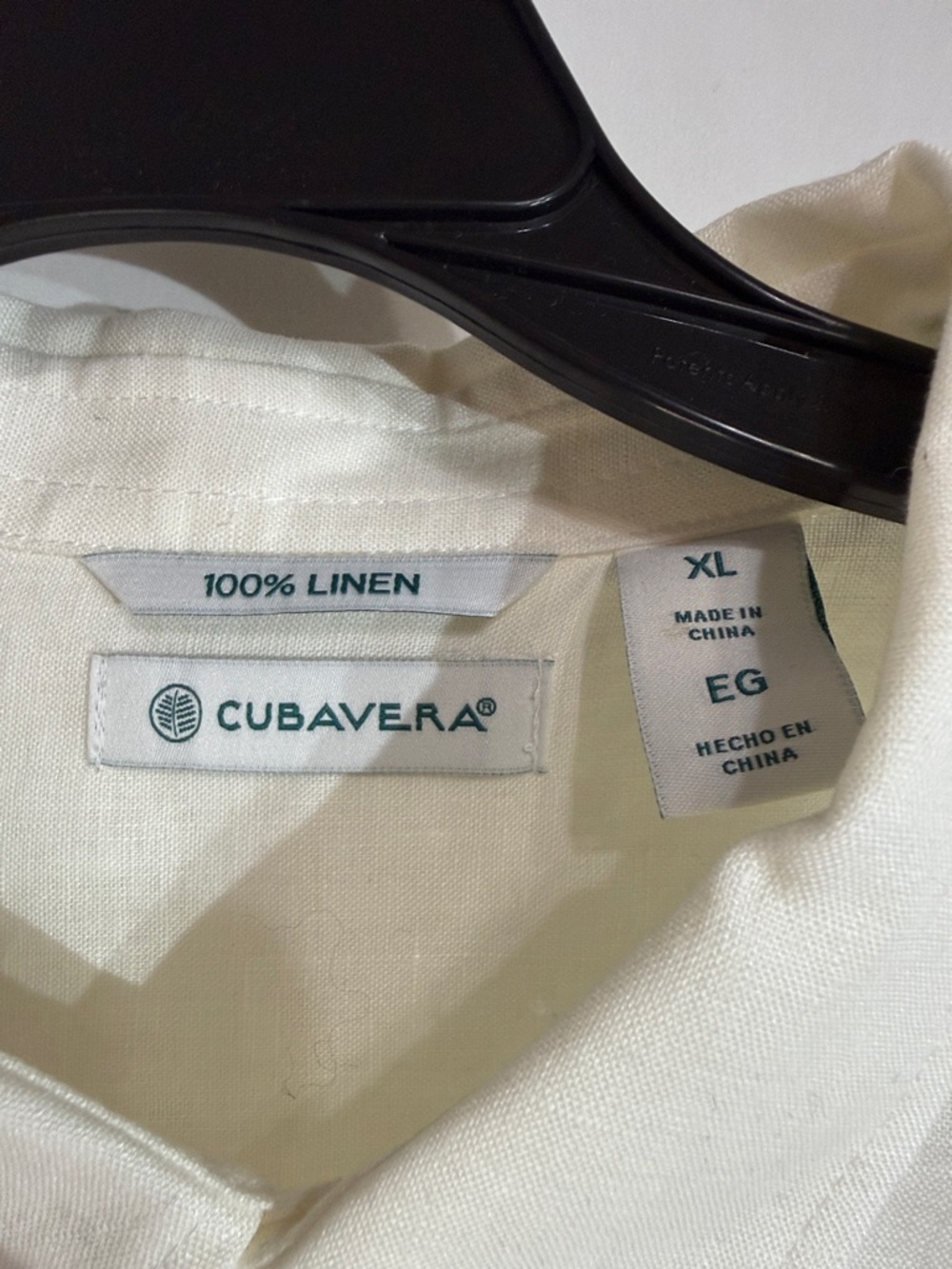 Cubavera NWT Guayabera 100% Linen Cream Long Sleeve Button Down XL - Picture 9 of 10